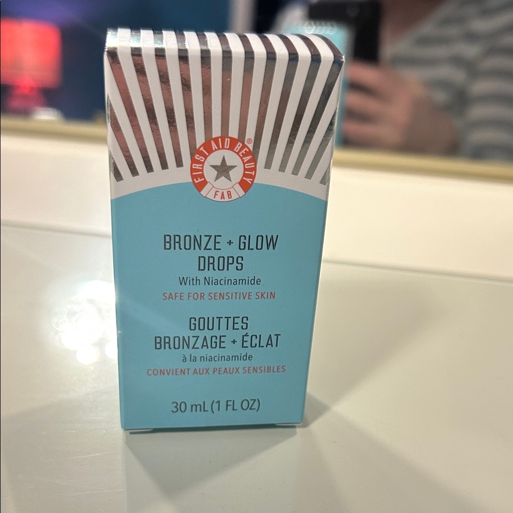 First Aid Beauty Bronze + Glow Drops in Blue and White